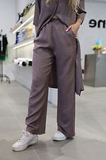 Прямые класические штаны коричневого цвета Garne 3041184 фото №11