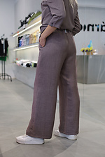 Прямые класические штаны коричневого цвета Garne 3041184 фото №12