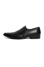 Чоловічі класичні шкіряні чорні туфлі без шнурків  4205184 фото №1