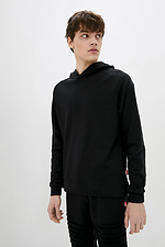 Black cotton sweatshirt with hood GEN 8000184 photo №1