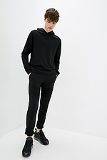 Black cotton sweatshirt with hood GEN 8000184 photo №2