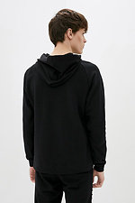 Black cotton sweatshirt with hood GEN 8000184 photo №3