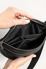 Сумка на пояс бананка шкіряна Tirso  BTS чорний SamBag 8045184 фото №9