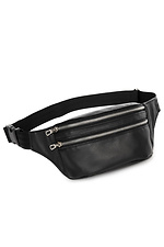 Сумка на пояс бананка шкіряна Tirso  BTS чорний SamBag 8045184 фото №10