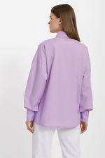 Cotton women's shirt VALETTA with puffed sleeves on the cuffs and a high collar Garne 3040185 photo №2