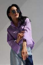 Cotton women's shirt VALETTA with puffed sleeves on the cuffs and a high collar Garne 3040185 photo №6