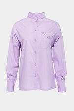 Cotton women's shirt VALETTA with puffed sleeves on the cuffs and a high collar Garne 3040185 photo №12