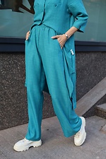Straight classic trousers in turquoise Garne 3041185 photo №4