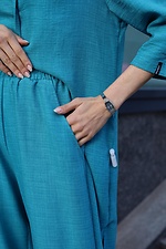 Straight classic trousers in turquoise Garne 3041185 photo №5