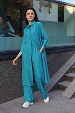 Straight classic trousers in turquoise Garne 3041185 photo №8