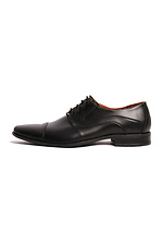 Men's classic black leather shoes with laces  4205185 photo №1