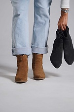 Übergangszeitliche Wildlederstiefel mit Absatz.  4207185 Foto №4