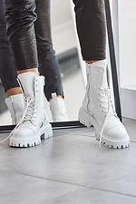 Шкіряні зимові черевики берці білого кольору  8019185 фото №10
