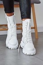 Шкіряні зимові черевики берці білого кольору  8019185 фото №11