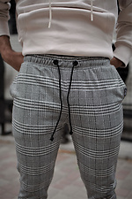 Клетчатые брюки чиносы с завязками Without 8048185 фото №8