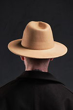 Bez beżowego męskiego kapelusza Fedora Without 8049185 zdjęcie №4