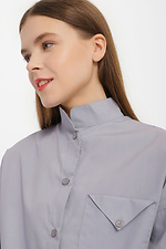 Cotton women's shirt VALETTA with puffed sleeves on the cuffs and a high collar Garne 3040186 photo №5