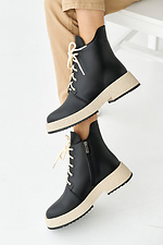 Женские кожаные ботинки зимние черные  2505187 фото №4