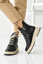 Damen-Winterstiefel aus Leder in Schwarz 2505187 Foto №5