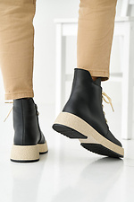 Damen-Winterstiefel aus Leder in Schwarz 2505187 Foto №6