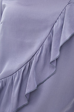 Серая нарядная блуза NIKOL с воланами и укороченными рукавами Garne 3038187 фото №4