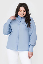 Cotton women's shirt VALETTA with puffed sleeves on the cuffs and a high collar Garne 3040187 photo №6