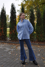 Baumwoll-Damenhemd VALETTA mit Puffärmeln an den Manschetten und hohem Kragen Garne 3040187 Foto №9