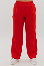 Прямі класичні штани червоного кольору Garne 3041187 фото №5