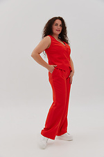 Прямі класичні штани червоного кольору Garne 3041187 фото №6