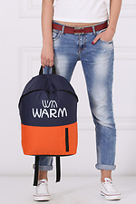 Unisex WARM backpack in blue and orange with laptop pocket Warm 4007187 photo №1