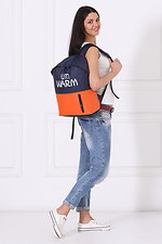 Сине-оранжевый рюкзак унисекс WARM с карманом для ноутбука Warm 4007187 фото №2