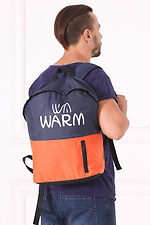 Niebiesko-pomarańczowy plecak WARM unisex z kieszenią na laptopa Warm 4007187 zdjęcie №6