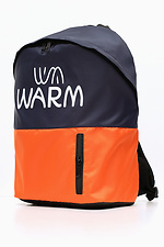 Unisex WARM backpack in blue and orange with laptop pocket Warm 4007187 photo №8