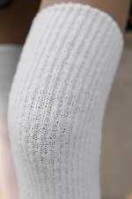 Hohe Strümpfe aus gerippter Wolle in Weiß M-SOCKS 2040188 Foto №12