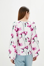 Шовковиста блуза MERFI у великі квіти з широкими рукавами ліхтариками Garne 3038188 фото №3