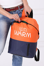 Unisex WARM backpack with laptop pocket in orange and blue Warm 4007188 photo №1