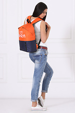 Unisex WARM backpack with laptop pocket in orange and blue Warm 4007188 photo №2