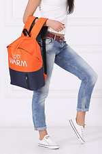 Unisex WARM backpack with laptop pocket in orange and blue Warm 4007188 photo №3