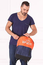 Unisex WARM backpack with laptop pocket in orange and blue Warm 4007188 photo №4