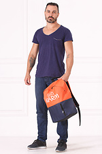 Unisex WARM backpack with laptop pocket in orange and blue Warm 4007188 photo №5