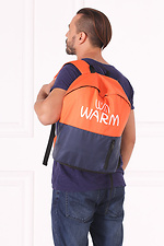 Unisex WARM backpack with laptop pocket in orange and blue Warm 4007188 photo №6