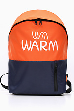 Unisex WARM backpack with laptop pocket in orange and blue Warm 4007188 photo №7