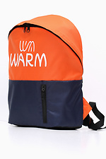 Unisex WARM backpack with laptop pocket in orange and blue Warm 4007188 photo №8