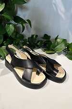 Damen Ledersandalen schwarz  4206188 Foto №2