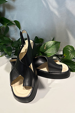 Damen Ledersandalen schwarz  4206188 Foto №3