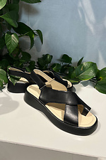 Damen Ledersandalen schwarz  4206188 Foto №4