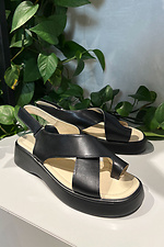 Damen Ledersandalen schwarz  4206188 Foto №5