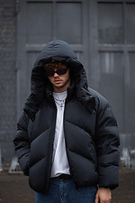Short oversized puffy jacket for the winter with a hood VDLK 8031189 photo №1