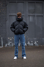 Короткая дутая куртка оверсайз на зиму с капюшоном VDLK 8031189 фото №4