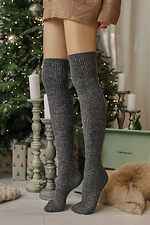 Warm high stockings in merino wool with a rib pattern M-SOCKS 2040191 photo №1